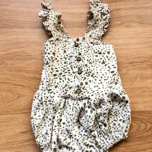 Jessica Simpson Green and Cream Ruffle Romper
